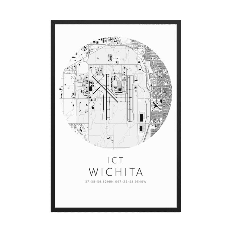 B&W Airport Map Prints