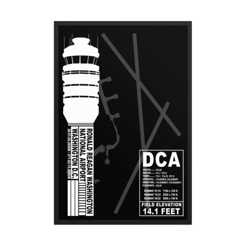 KDCA Ronald Reagan Washington National Airport ATC Tower Print