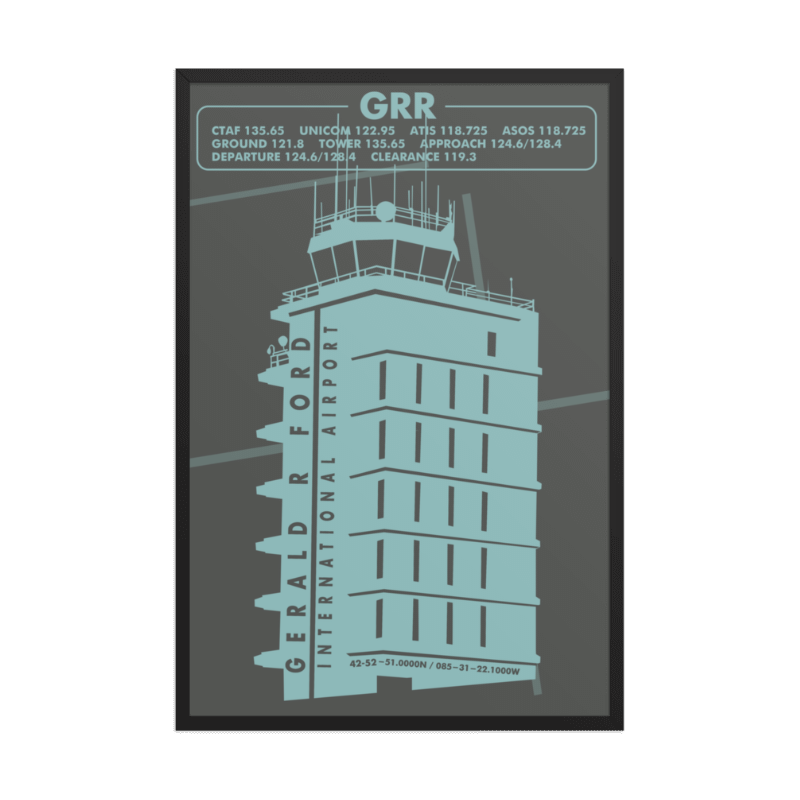 GRR Gerald R Ford International Airport Air Traffic Control Tower Print