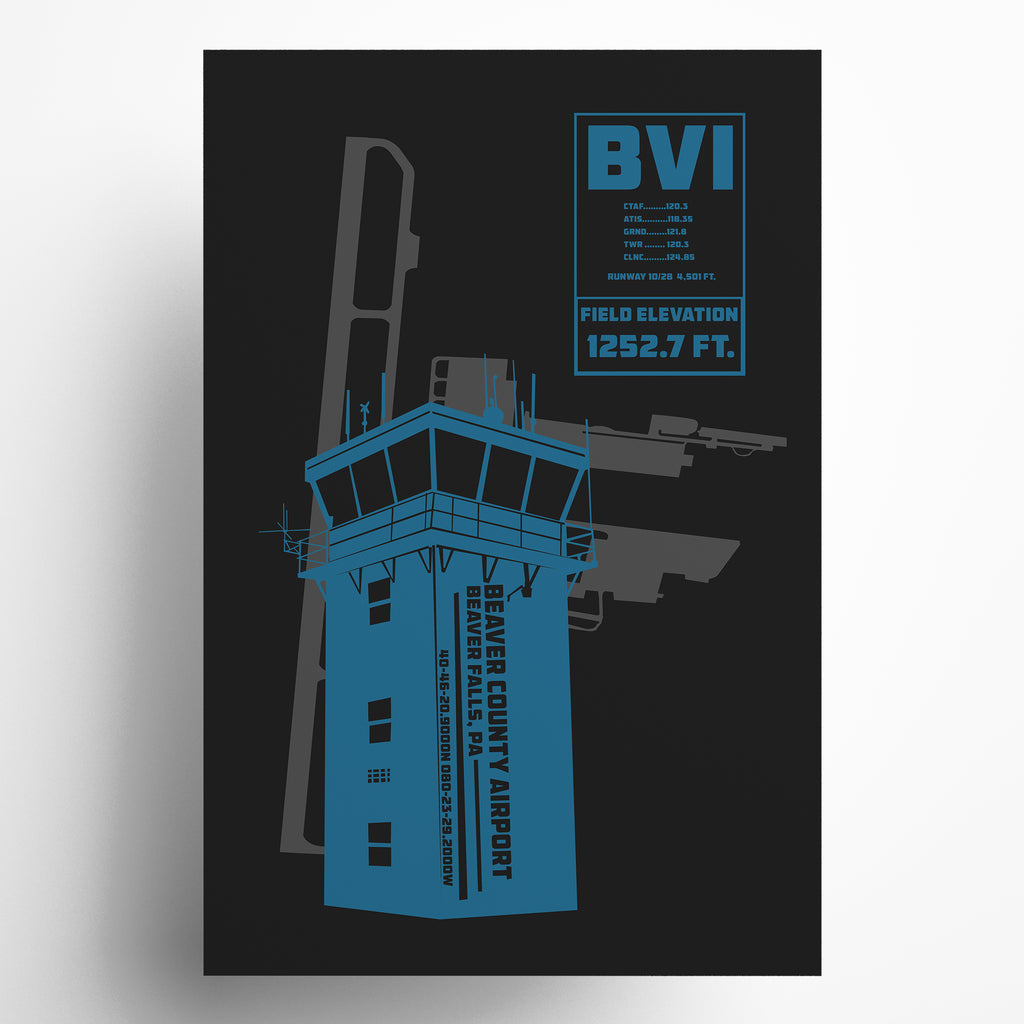 BVI Beaver County Airport ATC Tower Art Print