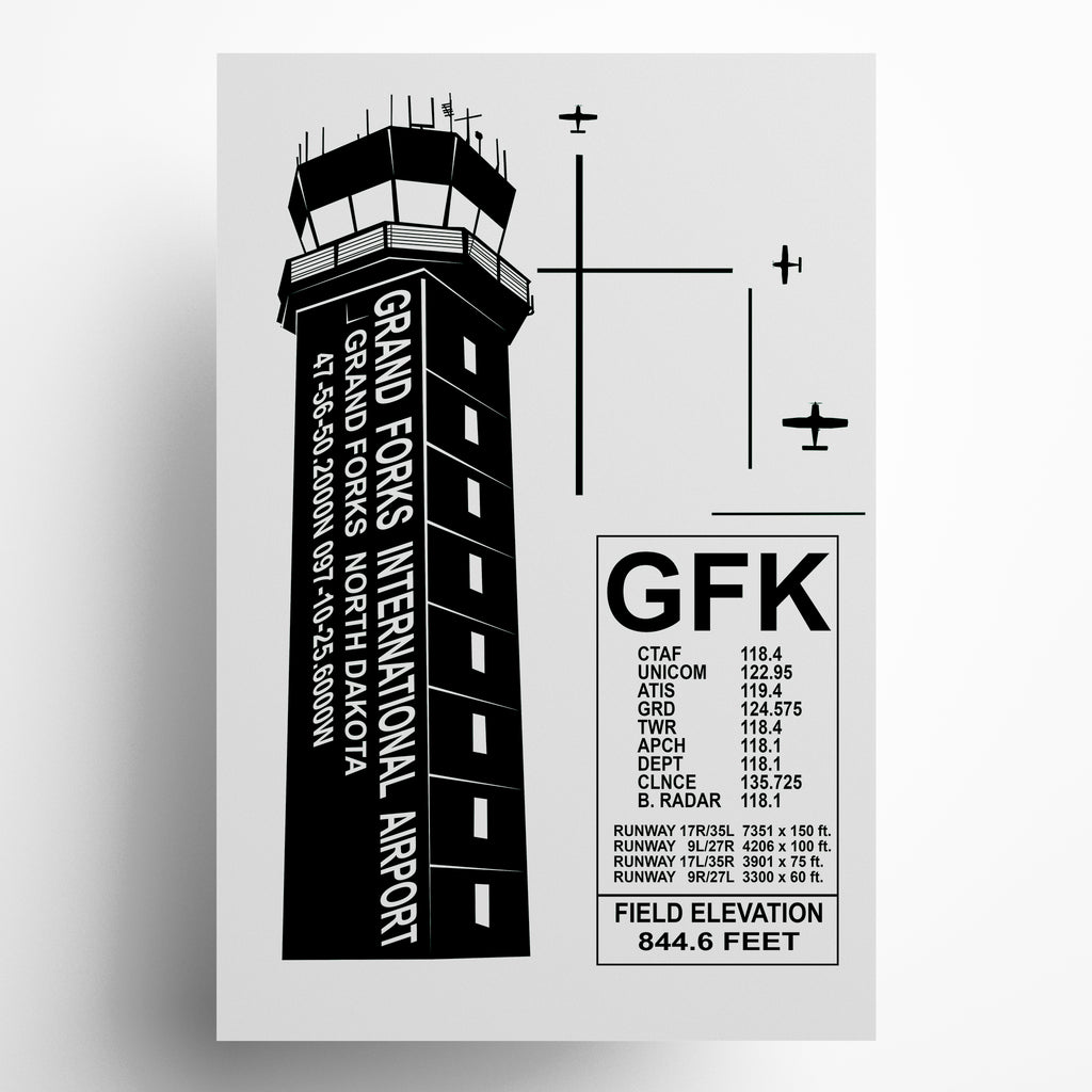 GFK Grand Forks International Airport North Dakota Airport Art Print