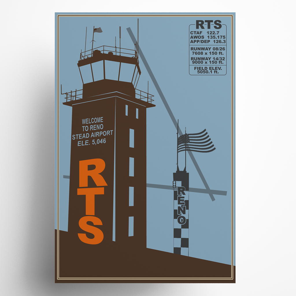 RTS Reno Stead Airport Air Traffic Control Tower Art Print