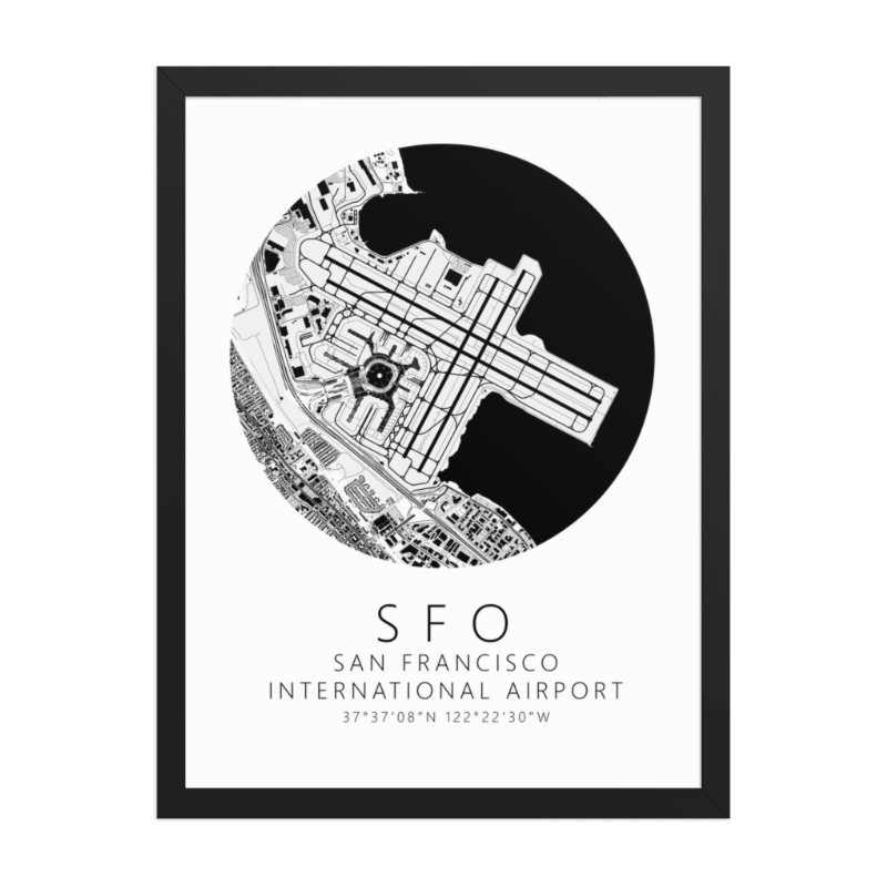KSJU Luis Munoz Marin International Airport B&W Map Print