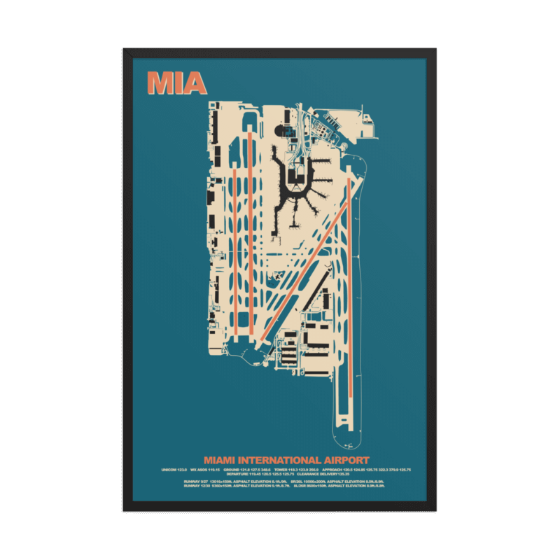 KMIA Miami International Airport Diagram Art Print