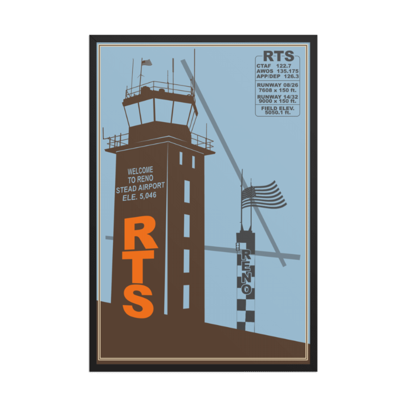 KRTS Reno Stead Airport Air Traffic Control Tower Art Print